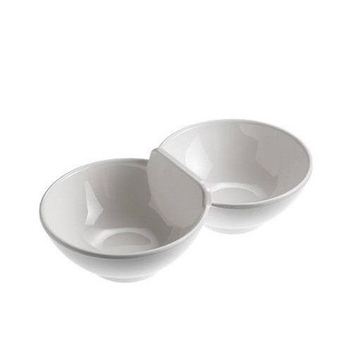 White melamine double bowl