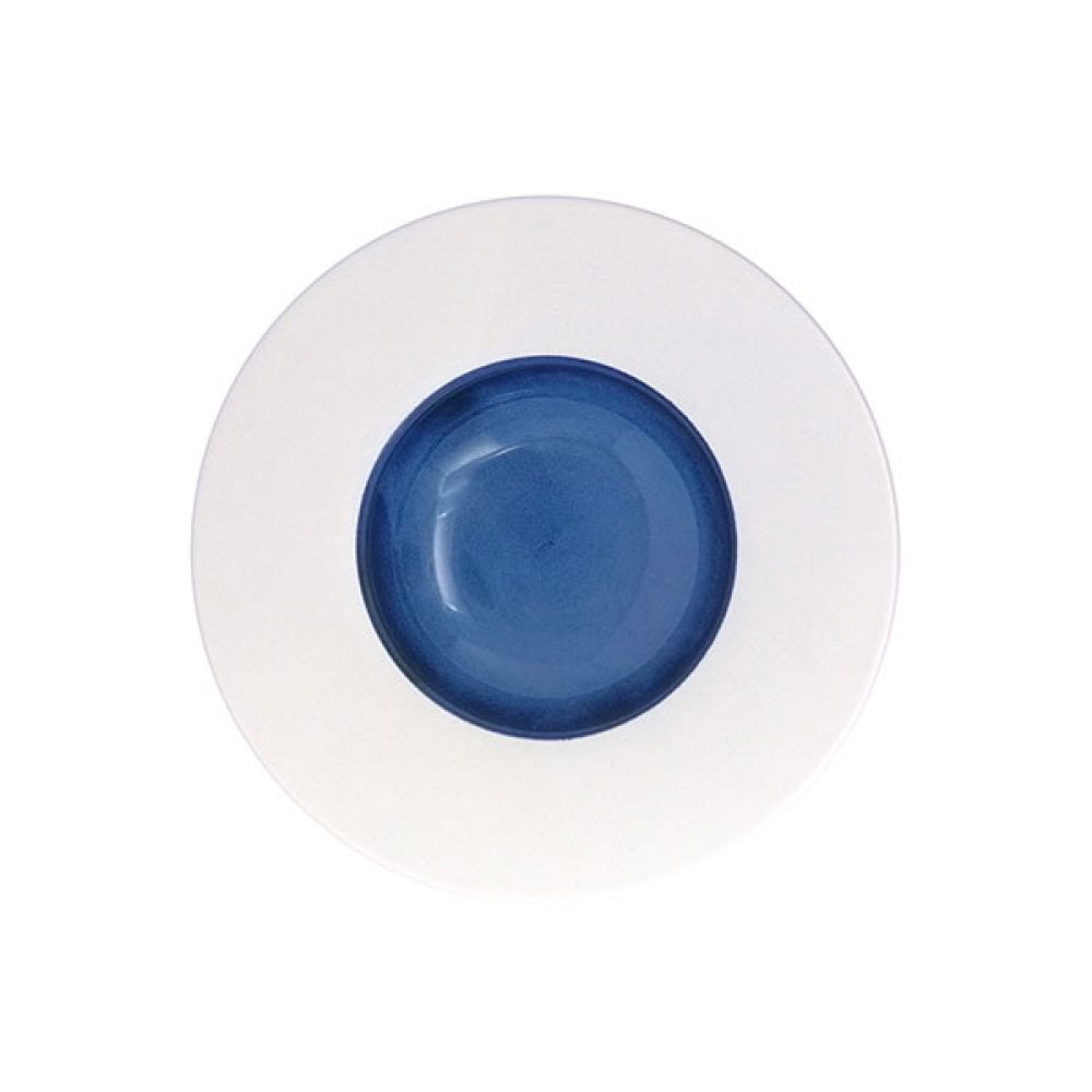 Pasta bowl white and blue cm.24