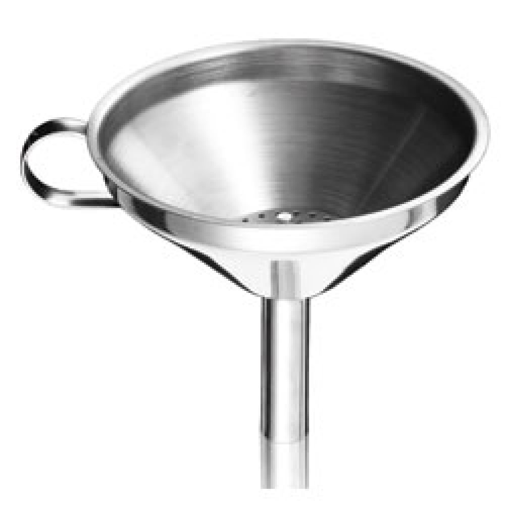 Funnel with filter, stainless steel, cm.12