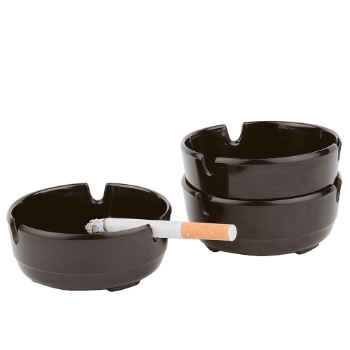 Set of 3 black ashtrays
