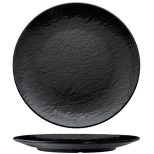 Black melamine round tray