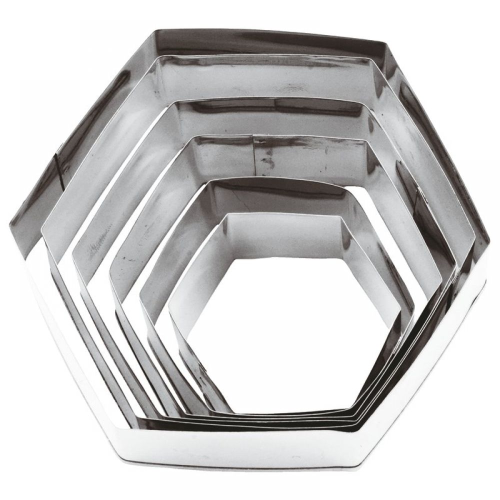 Set 6 HEX Pastry cutter inox