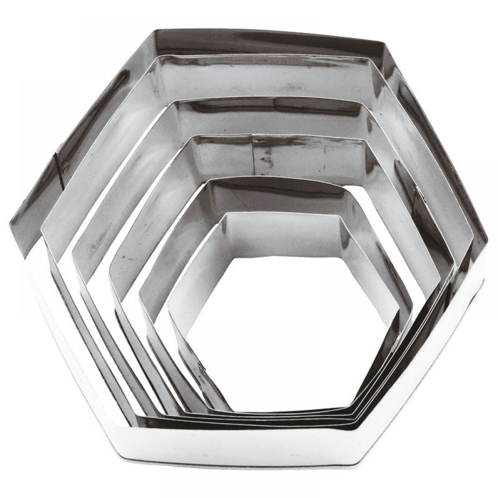 Set 6 HEX Pastry cutter inox 