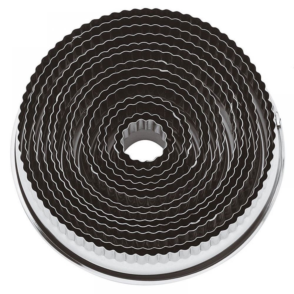 Set 12 Fluted Round Pastry cutter inox