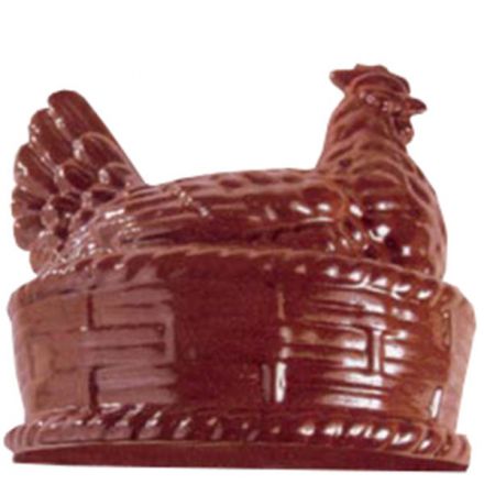 Chicken on basket chocolate double mold in polycarbonate 