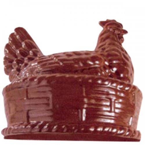 Chicken on basket chocolate double mold in polycarbonate 