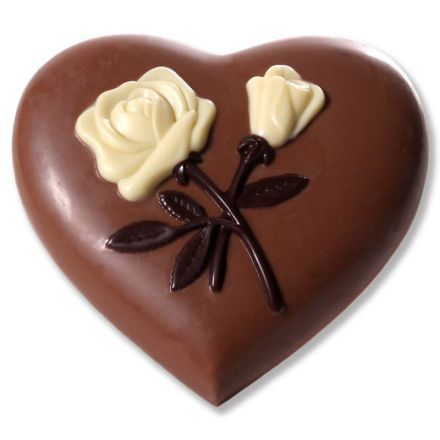 Heart with roses chocolate mold in polycarbonate
