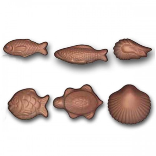 Assorted seafood chocolate mold in polycarbonate