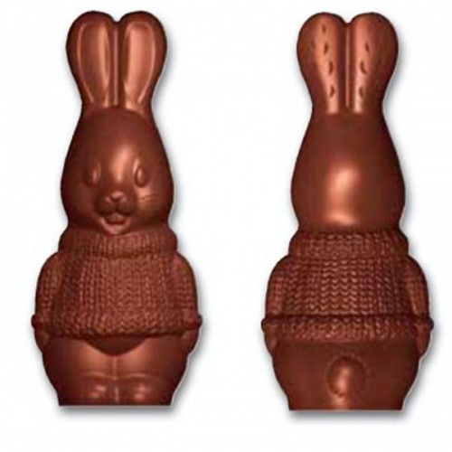 Rabbit chocolate mould with sweater 