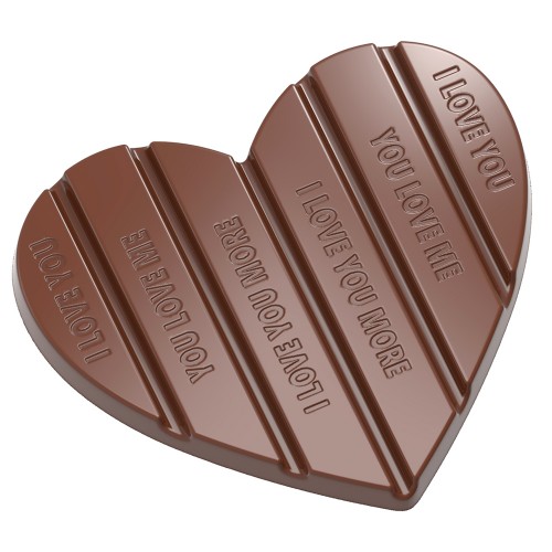 Chocolate heart-shaped tablet