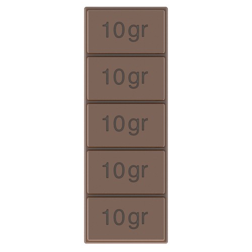 Measured 10 gr chocolate bar mold