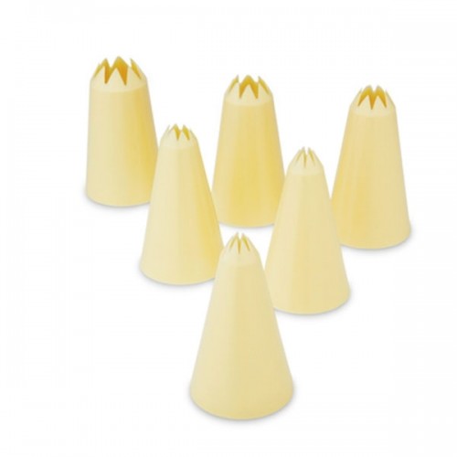 Set 6 piping tips open star
