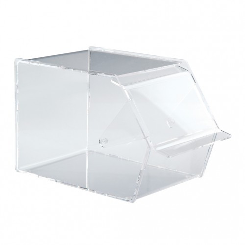 Clear square ice cream spoon container