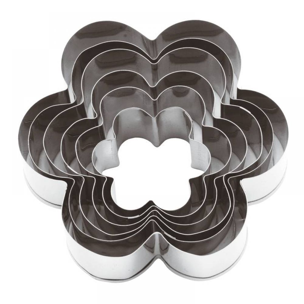 Set 6 FLOWER Pastry cutter inox