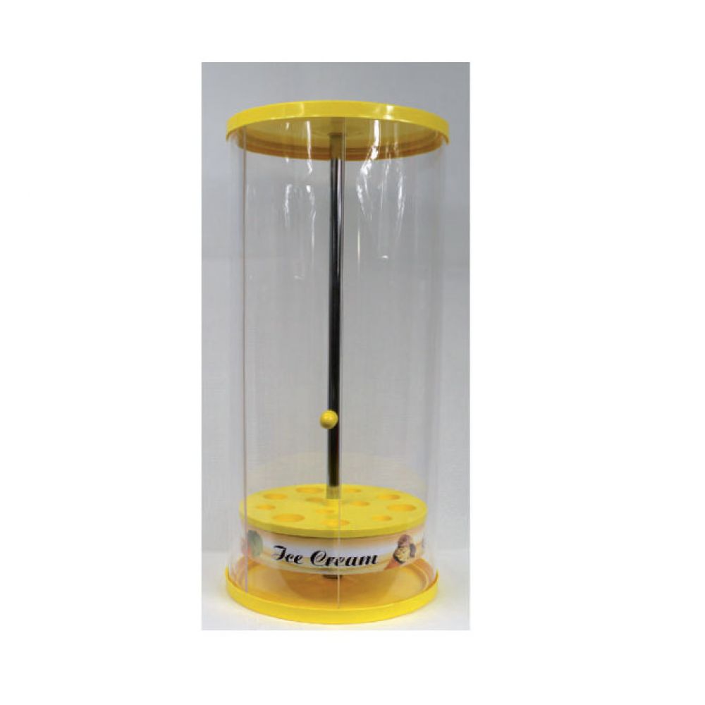 Ice cream Cone holder in plexiglass and yellow sides