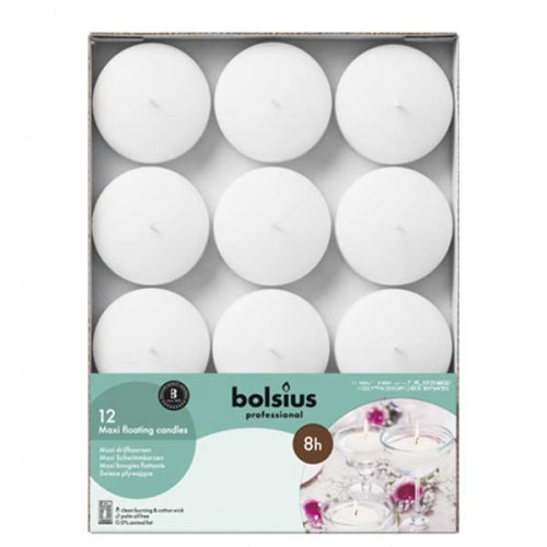 Set of 12 floating maxi candles
