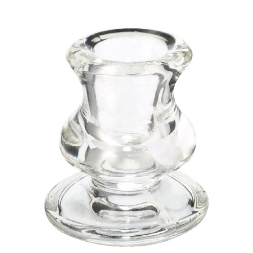 Glass candle holder with stem