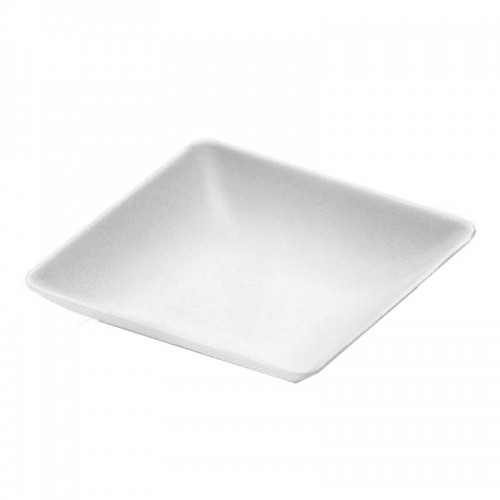 Set 100 finger food square trays biodegradable