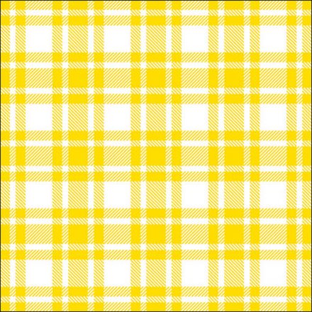 Set of 20 yellow checkered napkins