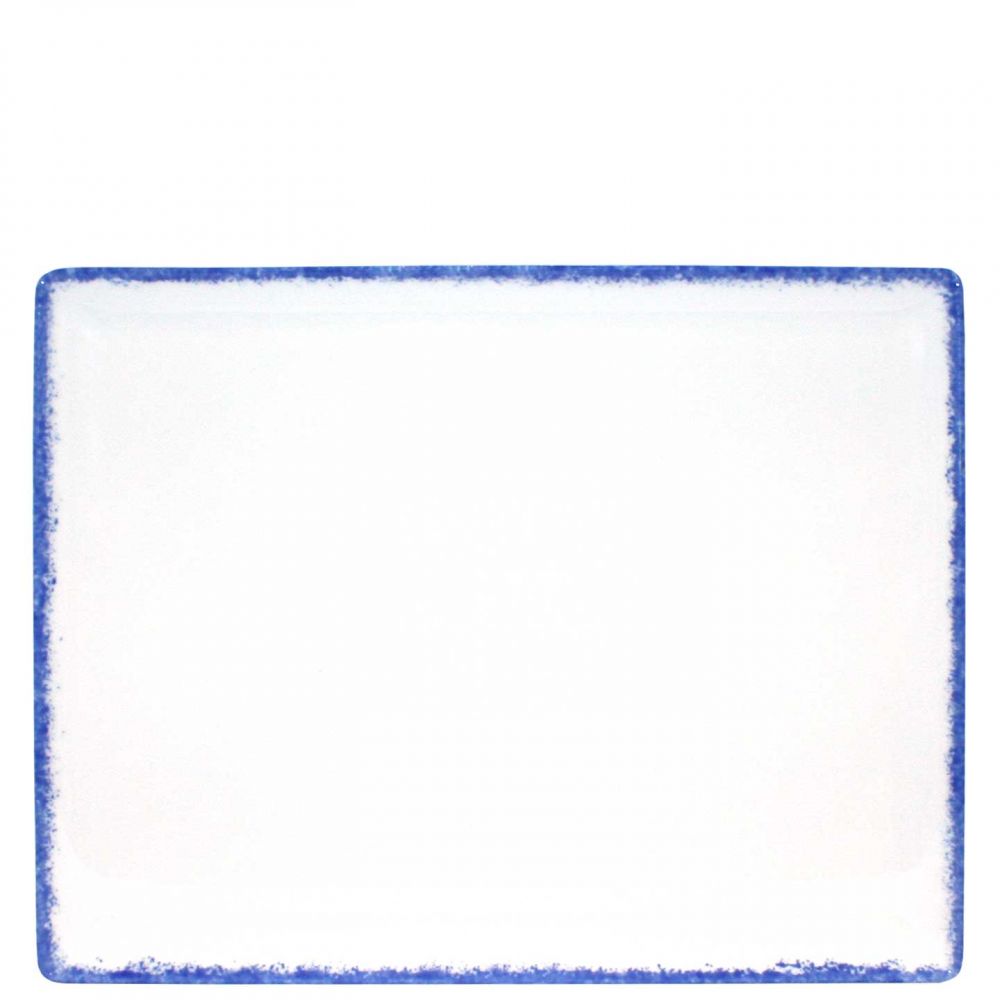 Rectangular plate cm.31x24 Spotrimmed blu
