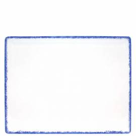 Rectangular plate cm.31x24 Spotrimmed blu