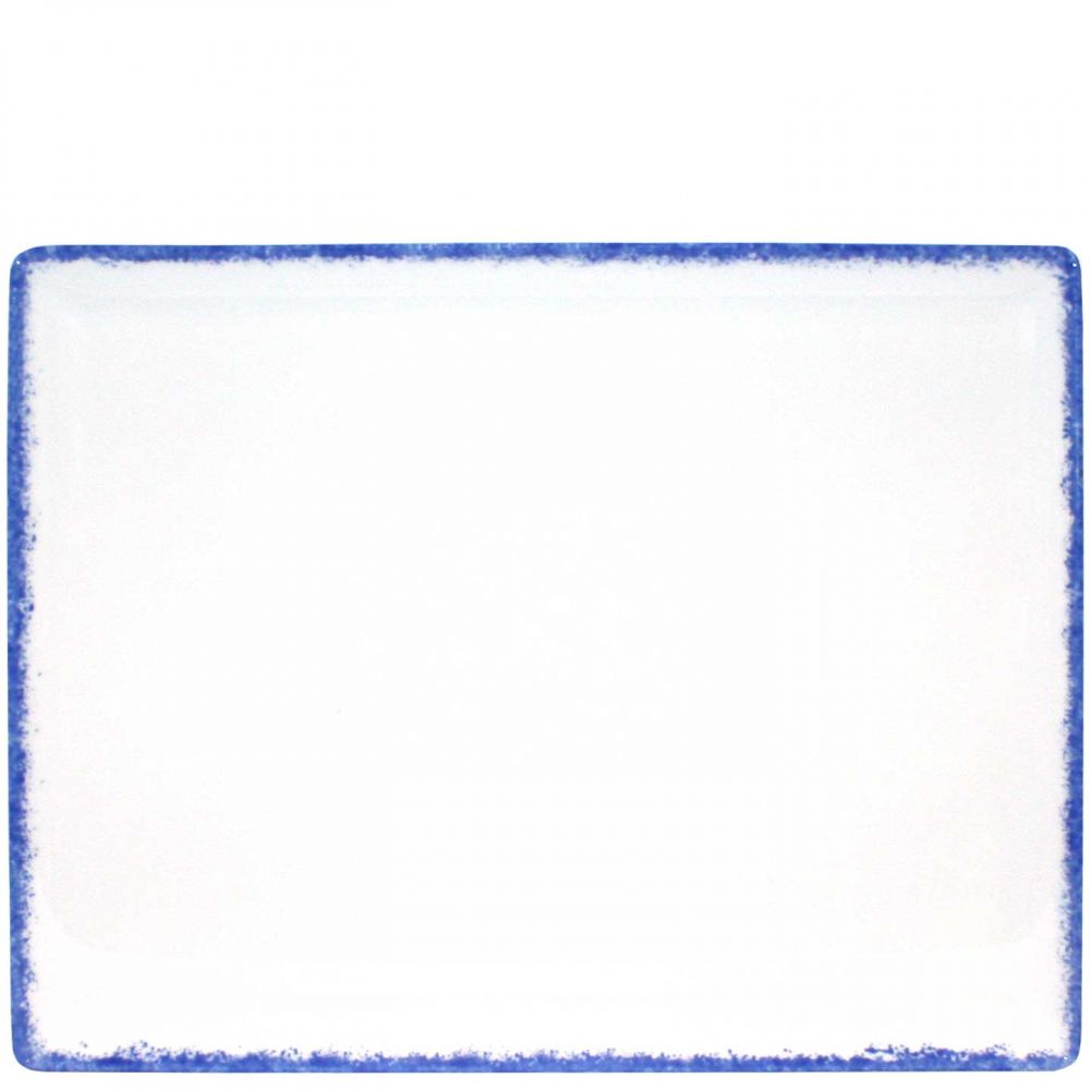 Rectangular plate cm.35x26 Spotrimmed blu