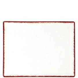 Rectangular plate cm.31x24 Spotrimmed red