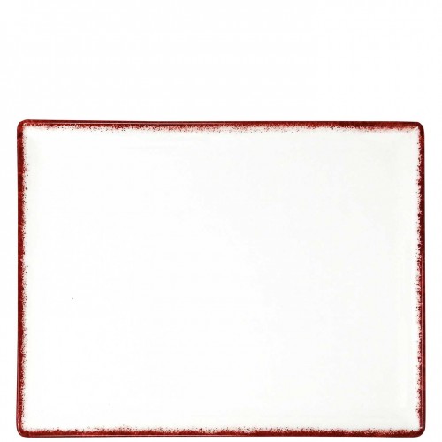 Rectangular plate cm.31x24 Spotrimmed red