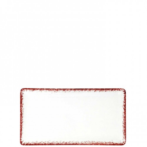 Rectangular plate cm.24x13 SPOTRIMMED RED