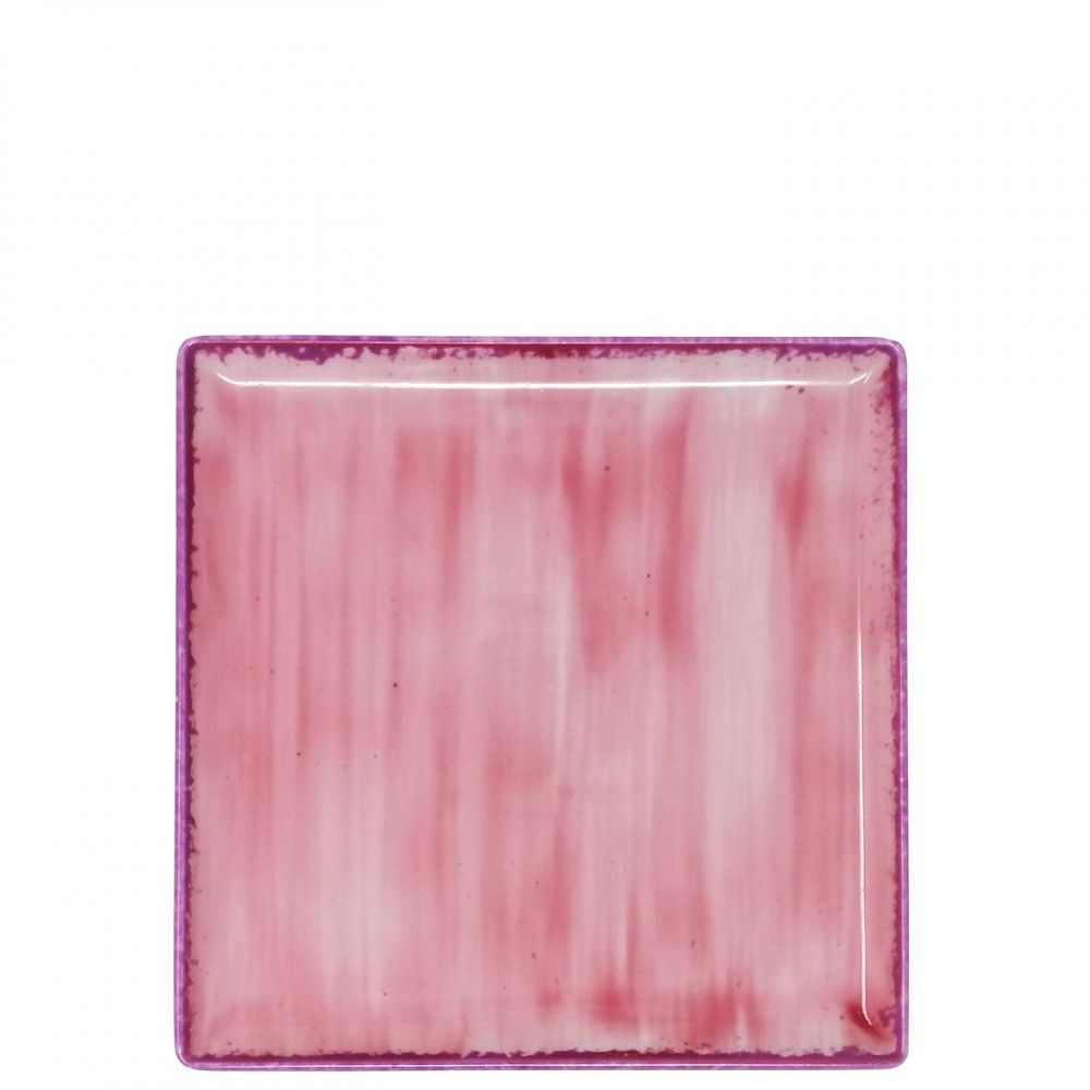 Square plate pink dream cm.17x17