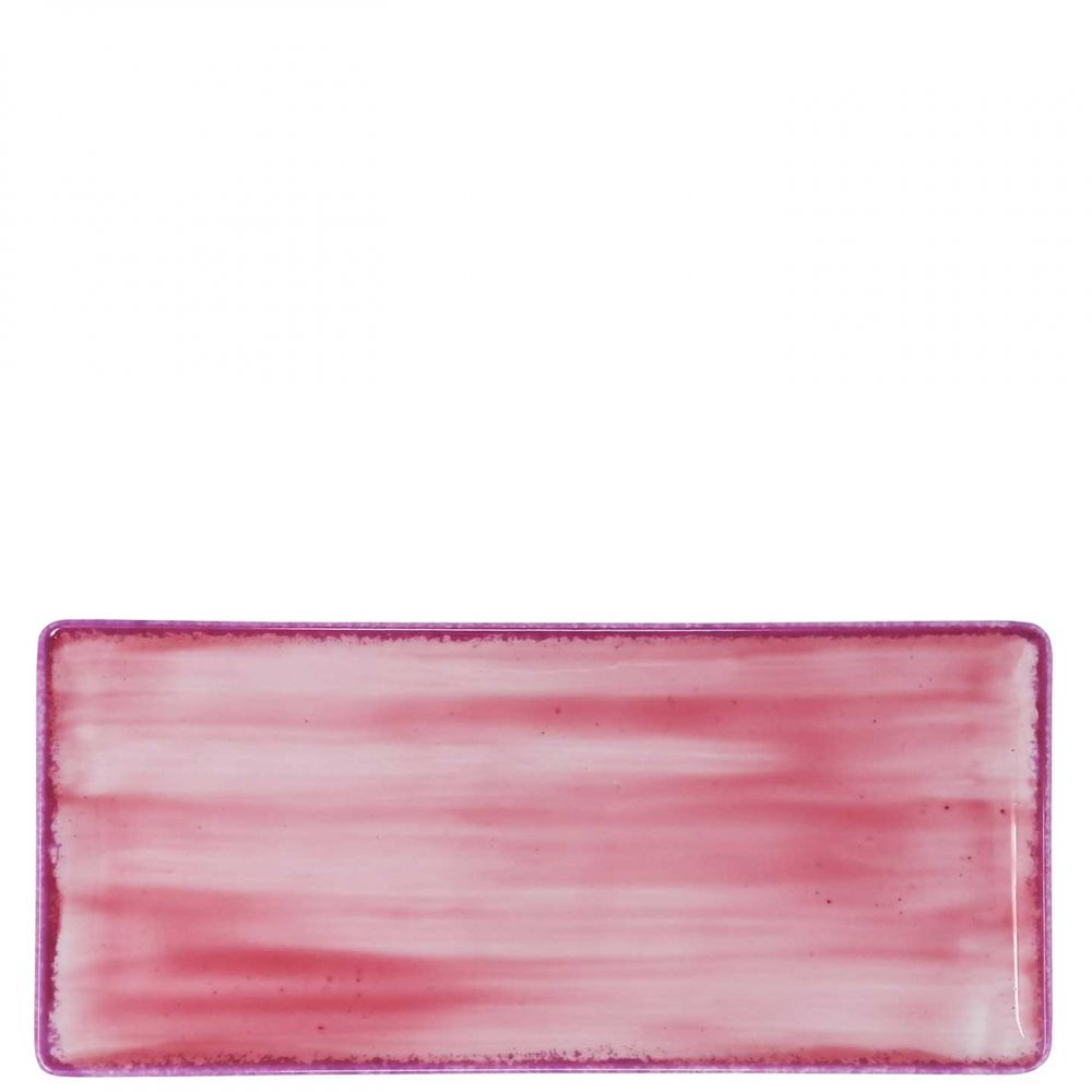red rectangular plate pink dream cm.29x13