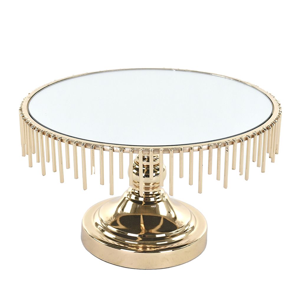 Stand in golden metal with mirror