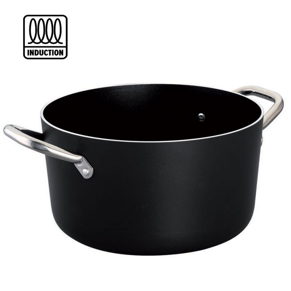 Al Black high casserole in non-stick aluminum FOR INDUCTION 5 mm