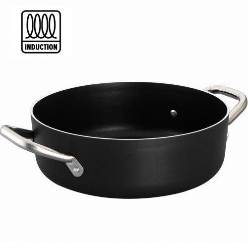 Al Black low casserole in non-stick aluminum FOR INDUCTION 5