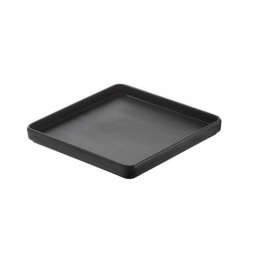 Lanzarote square tray in black melamine