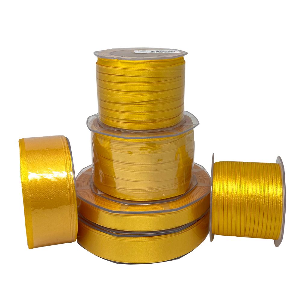 Dark yellow double satin ribbon