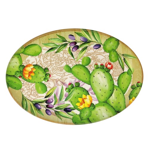 Oval tray Cactus in melamine