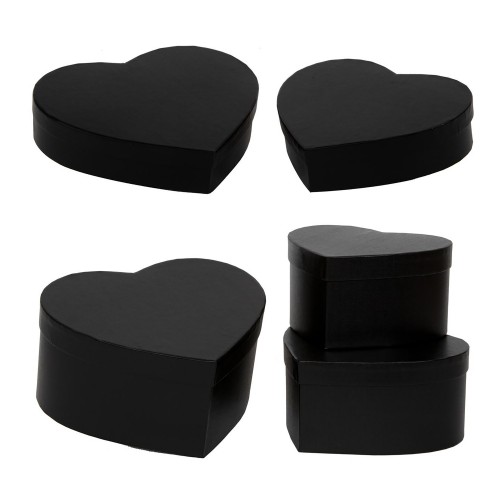 Set 2-3 black heart boxes
