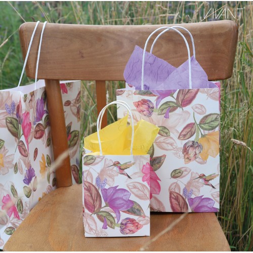 Paper shopping bag with floral print