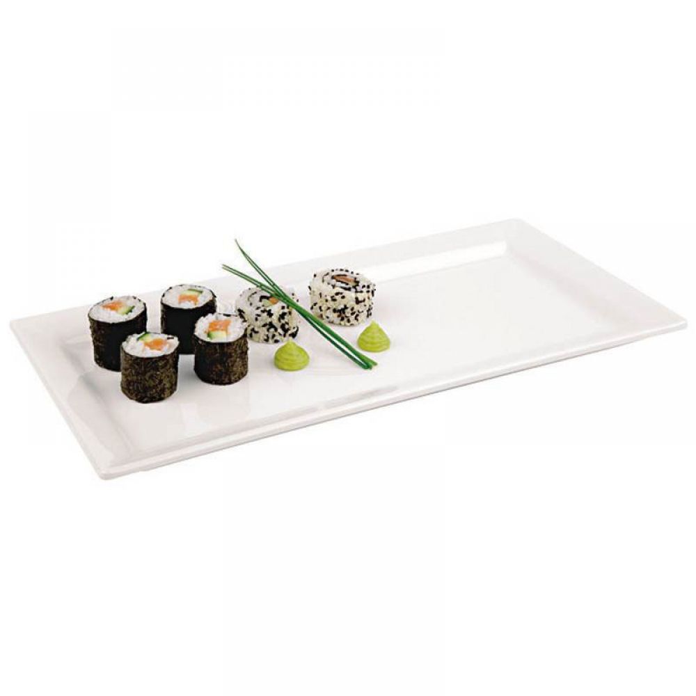 White tray for sushi in melamine 