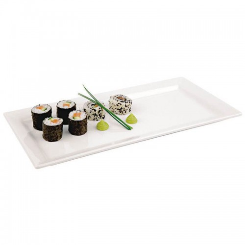 White tray for sushi in melamine 
