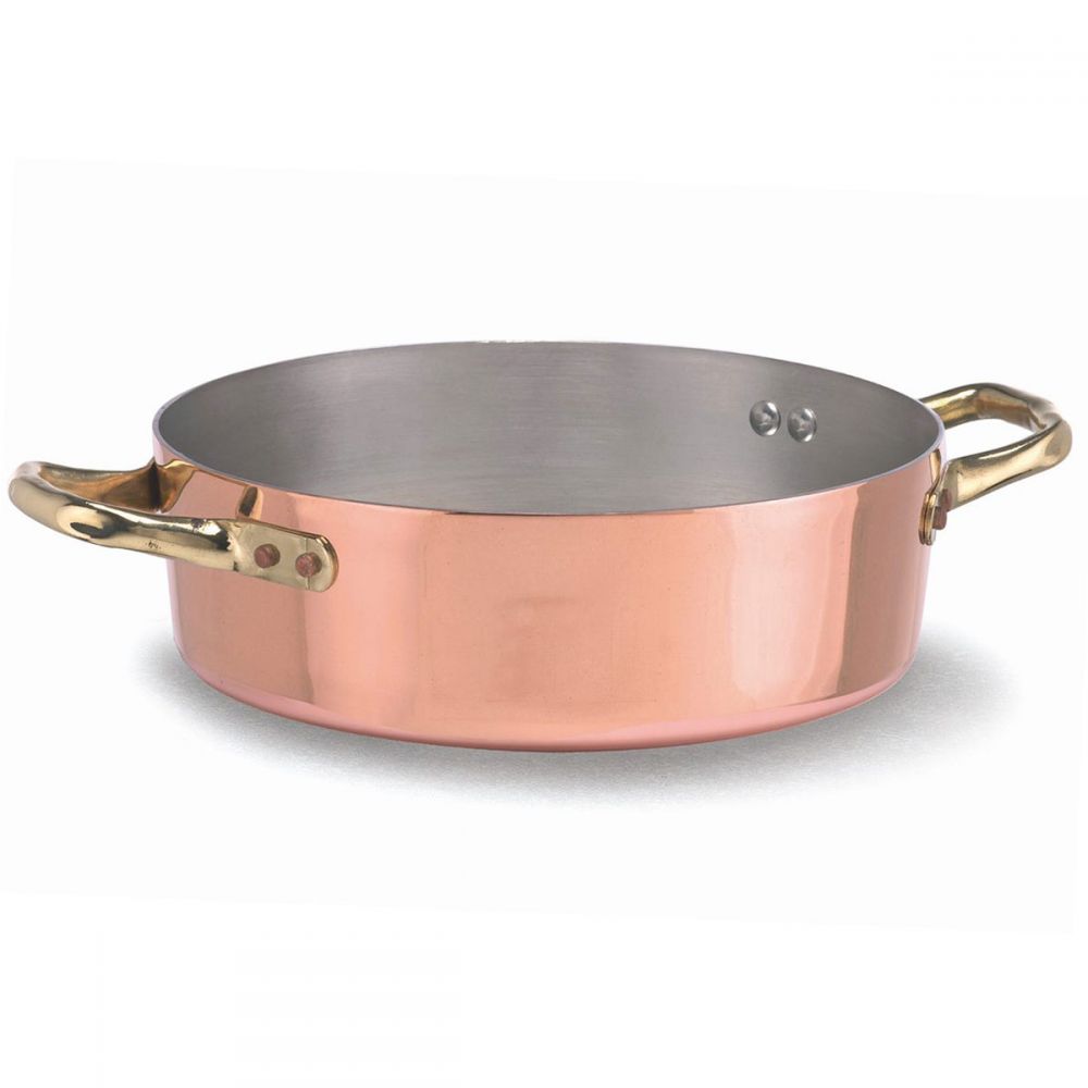 Low casserole in tinned copper