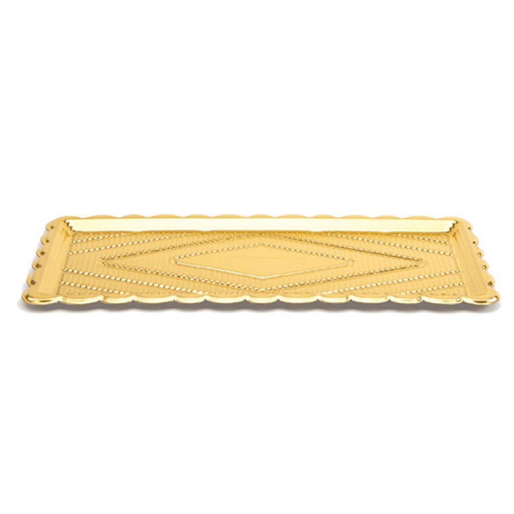 Set 10 rectangular golden plastic trays 