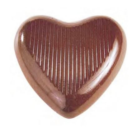 Striped heart chocolate mold