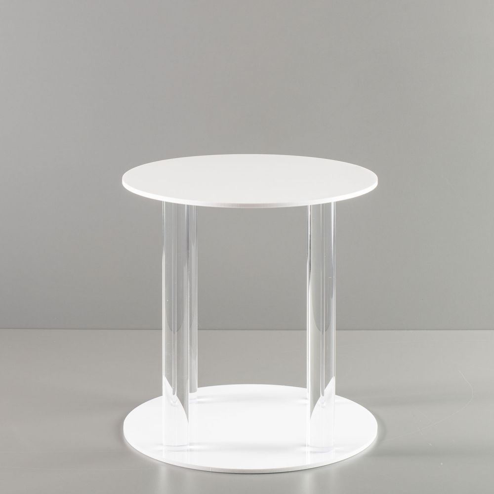 White and clear round stand cm.40h