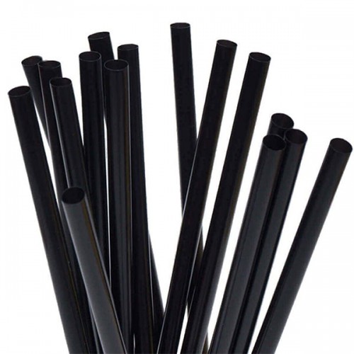 Set 500 black straws biodegradable 