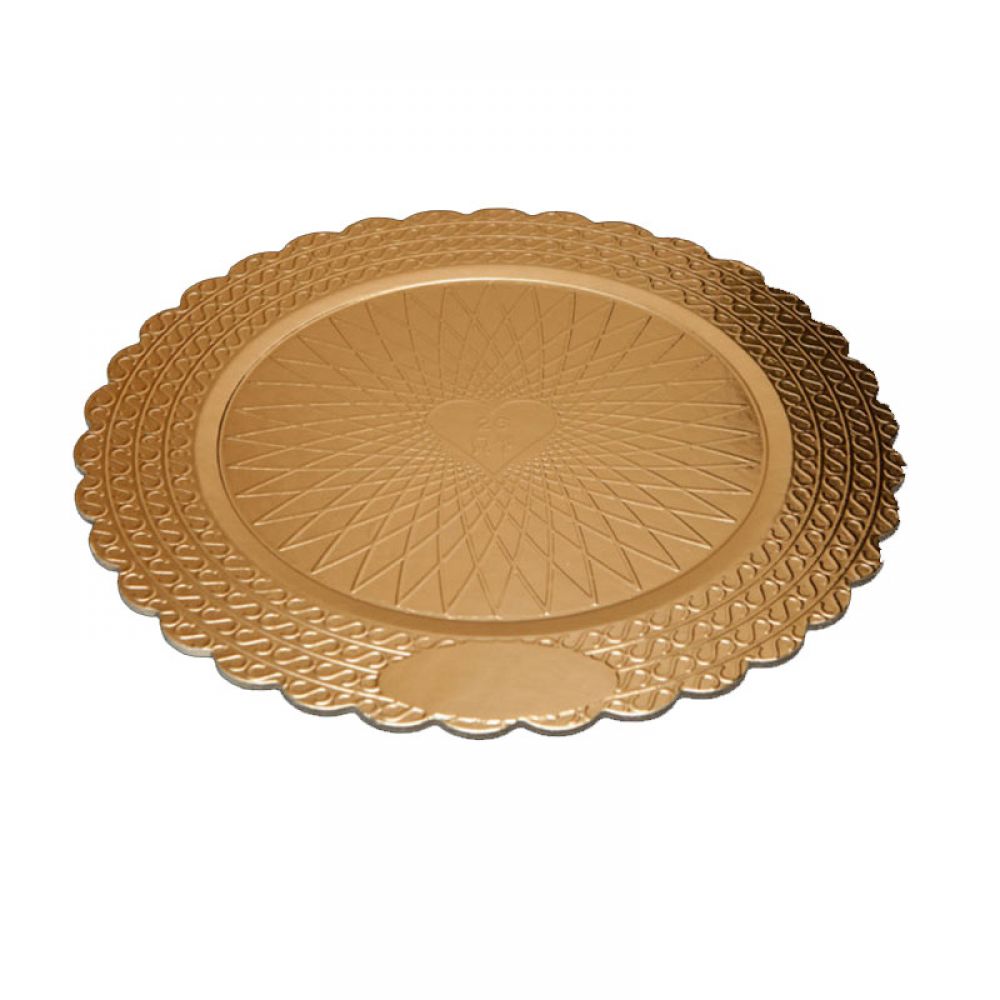 Golden round plate in cardboard 10kg