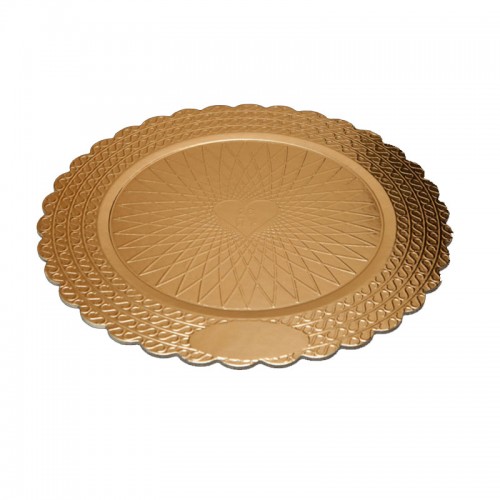 Golden round plate in cardboard 10kg 