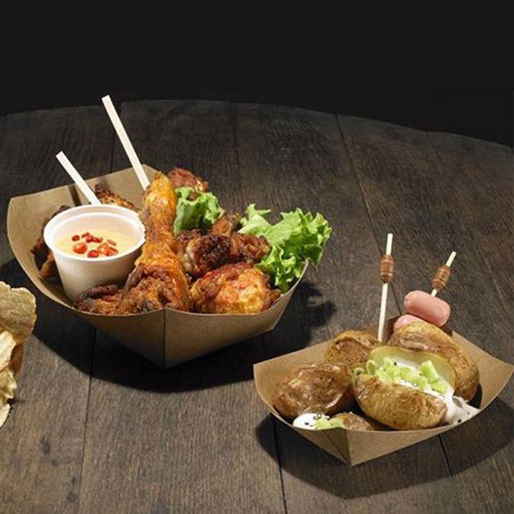 Set 125 disposable Kraft paper trays